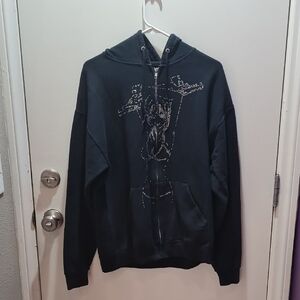 3for$15-Stylish Black Hoodie with Graphic Design